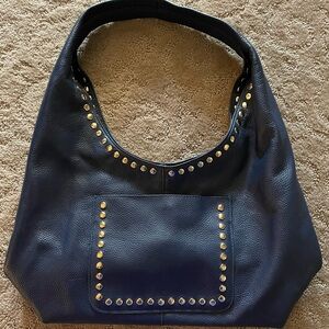 Laggo Navy Leather Hobo bag